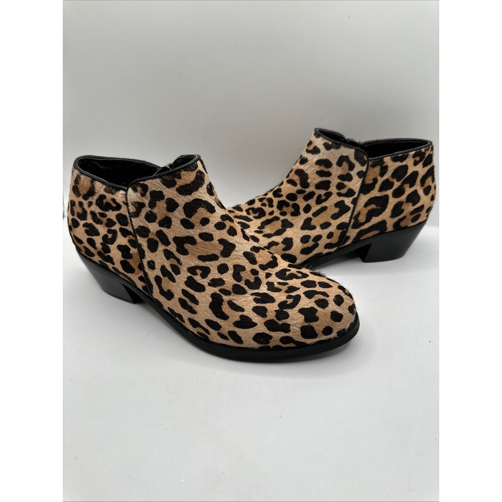 Aetrex Cheetah Calf Hair Booties 6-6.5